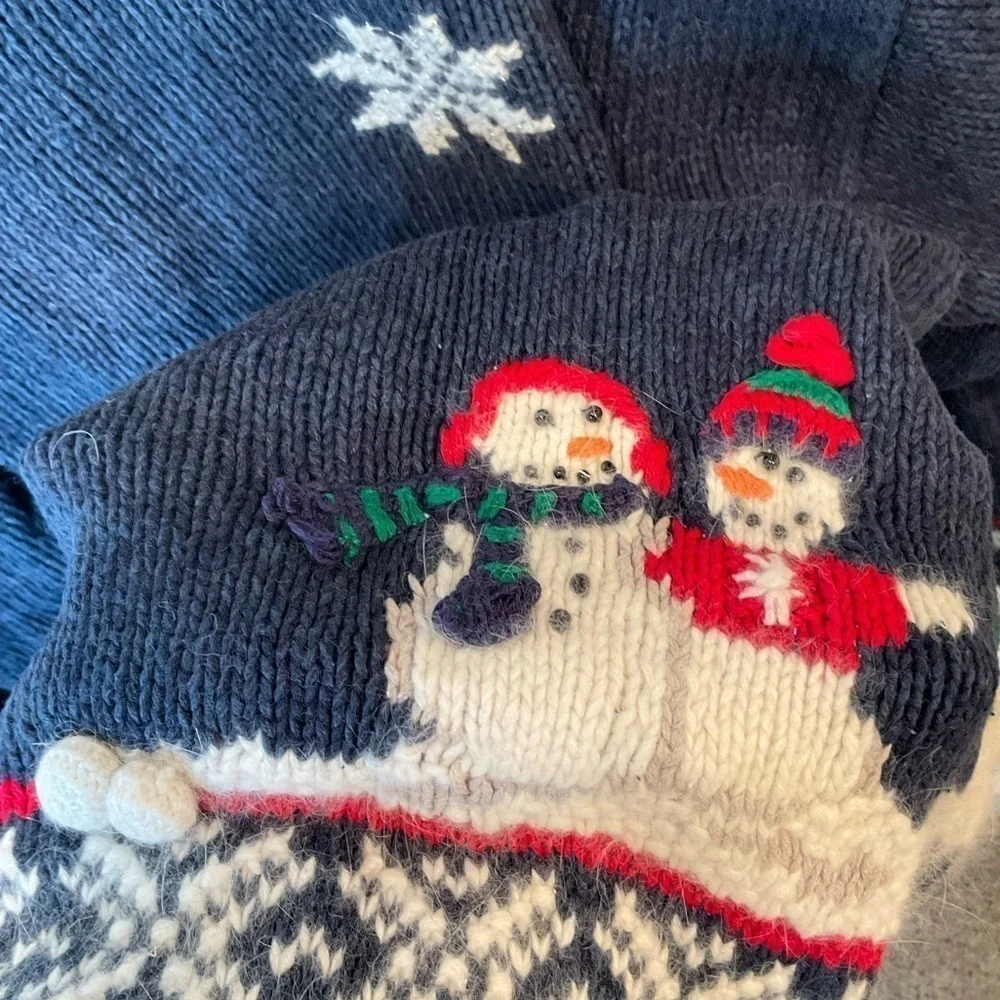 Croft & Barrow hand knitted zip up holiday sweater - Picture 8 of 9